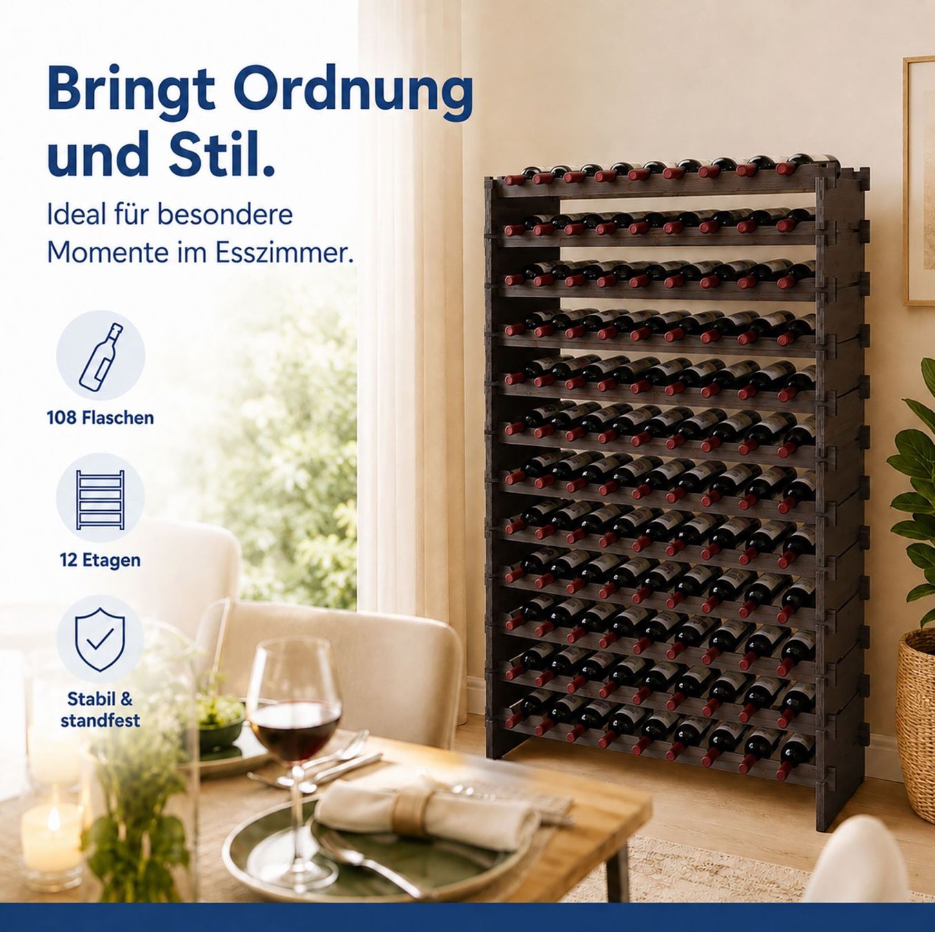 Regale: Stapelbar Weinregal Bambus – Neu und originalverpackt aus Bülach von Palawan 9
