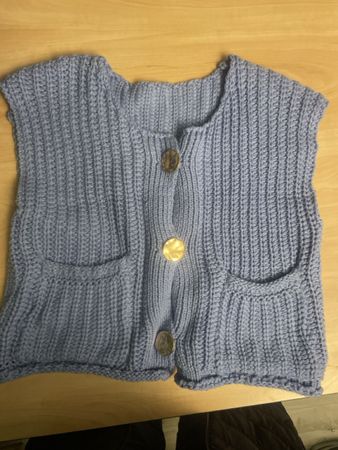 Strick Weste in Gr. XL, hellblau