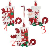 Baumschmuck Kerzen mit Schneemann Rentier und Samichlaus