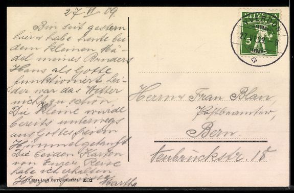 Cartoline postali: AK Yverdon, La Caserne, 1909 – Usato da Berlin venduto da bartko-reher 1