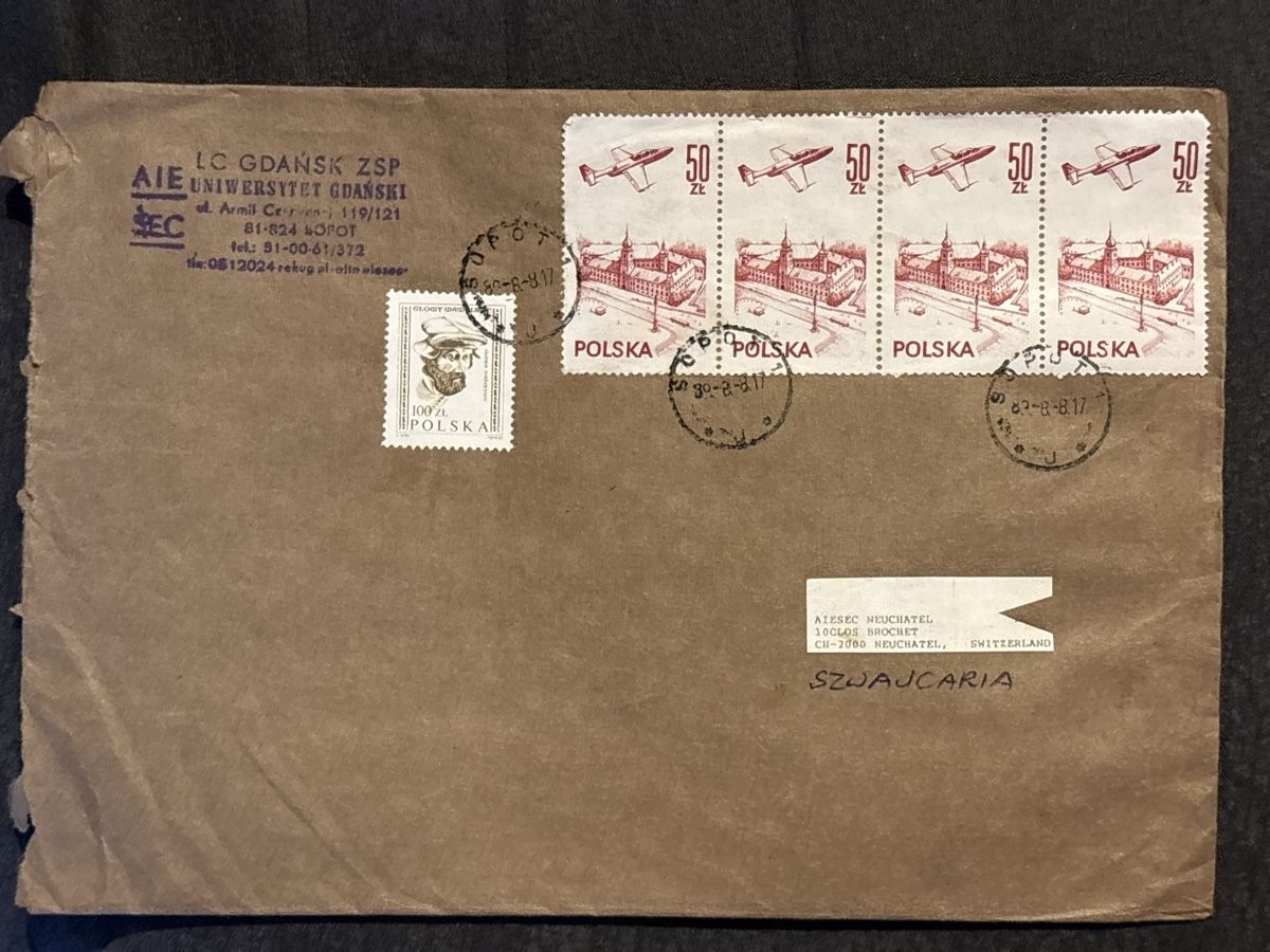 Alle Briefmarken: Enveloppe Pologne avec timbres et cachets – Gebraucht aus Carouge GE von irma016