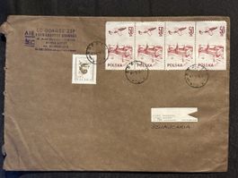 Enveloppe Pologne avec timbres et cachets