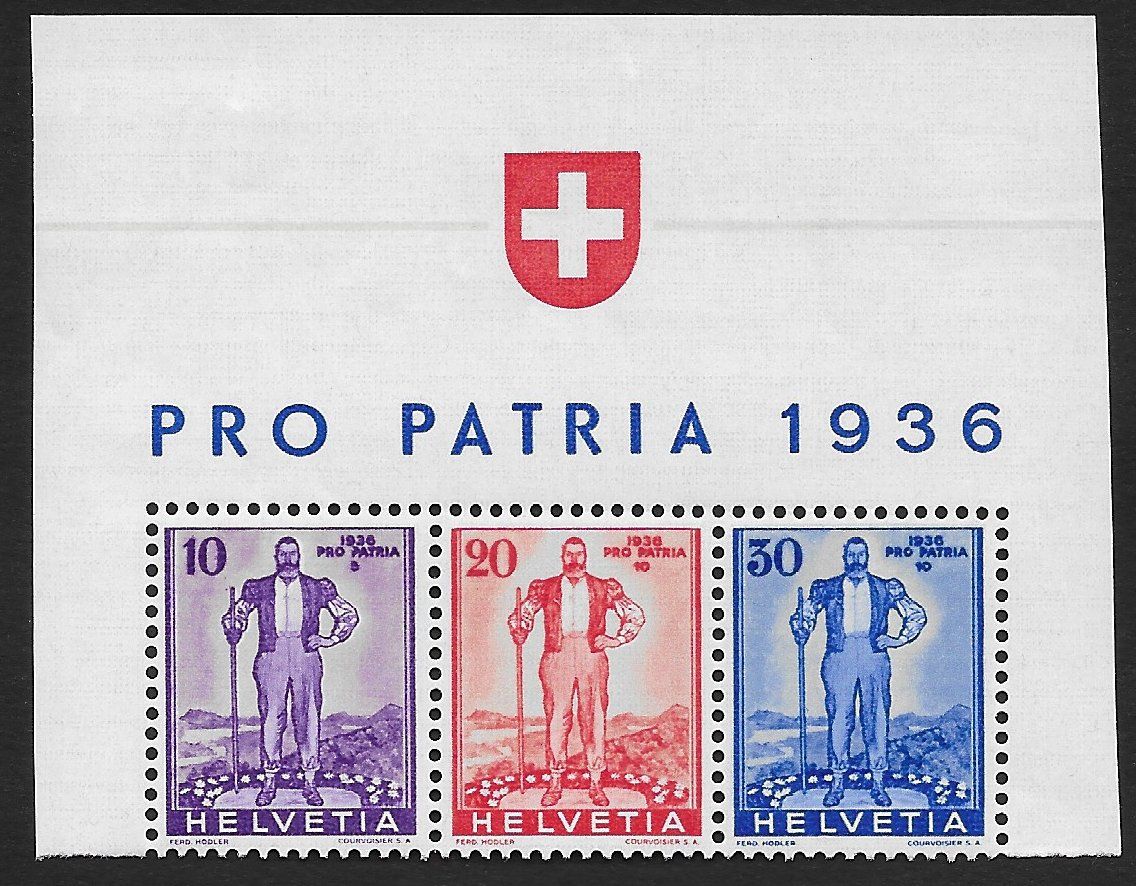 Alle Briefmarken: 1936: Einzelwerte aus PP-Block Nr.W5-7 ** – Gebraucht aus Walperswil von Tcheidi