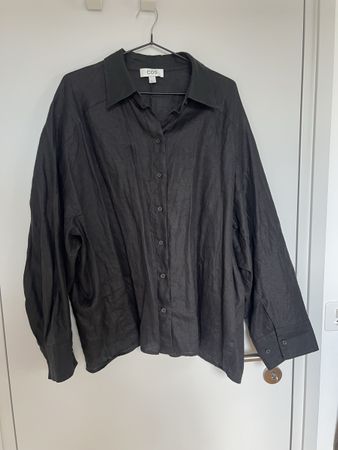 COS Hemd Schwarz Leinen Grösse 42 Neu