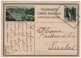 ETTINGEN - seltener Aushilfstempel auf Bildpostkarte