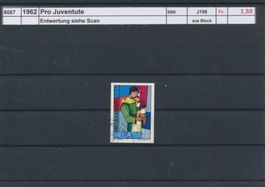 1962 Pro Juventute, Blockausschnitt, gestempelt