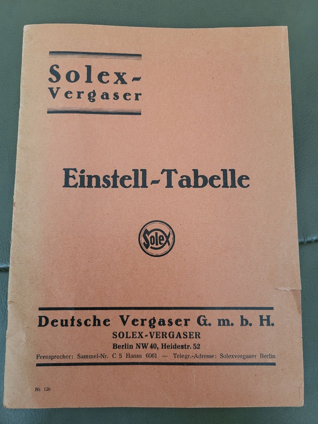 Libri: Solex Vergaser Einstell Tabelle Oldtimer Heft Vintage ca1930 – Usato da nunningen venduto da mic_88k2
