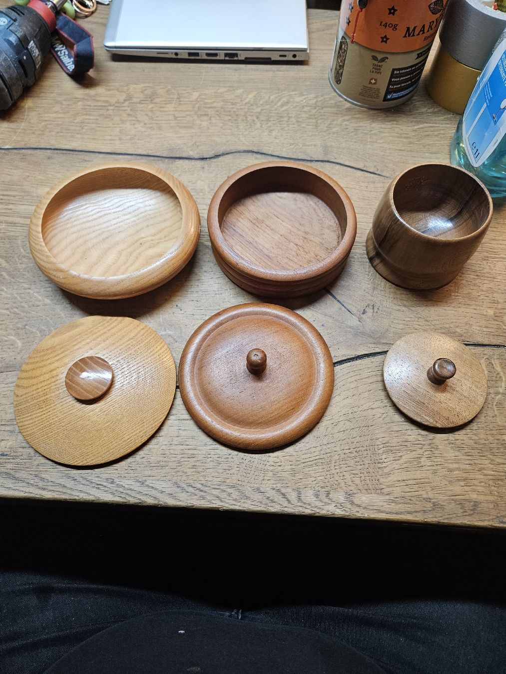 Pentole: 3er Set Holzgefässe mit Deckel (V) – Usato da Rorschach venduto da TimelessTrading 1