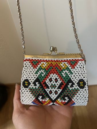 Vintage Perlen Portemonnaie / Abendtasche - Hong Kong