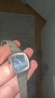 Grovana Uhr silberfarben mit blauem Zifferblatt guter Zustan