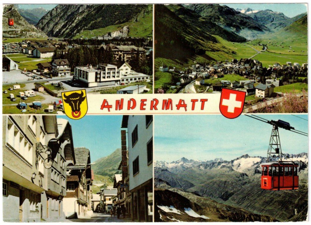 Cartoline postali: Andermatt - 4 Bild AK – Usato da Binningen venduto da Mountainrider