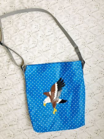 TASCHE BAG mit ADLER BLAU SHOPPER ADLER BIRD BEUTEL VINTAGE