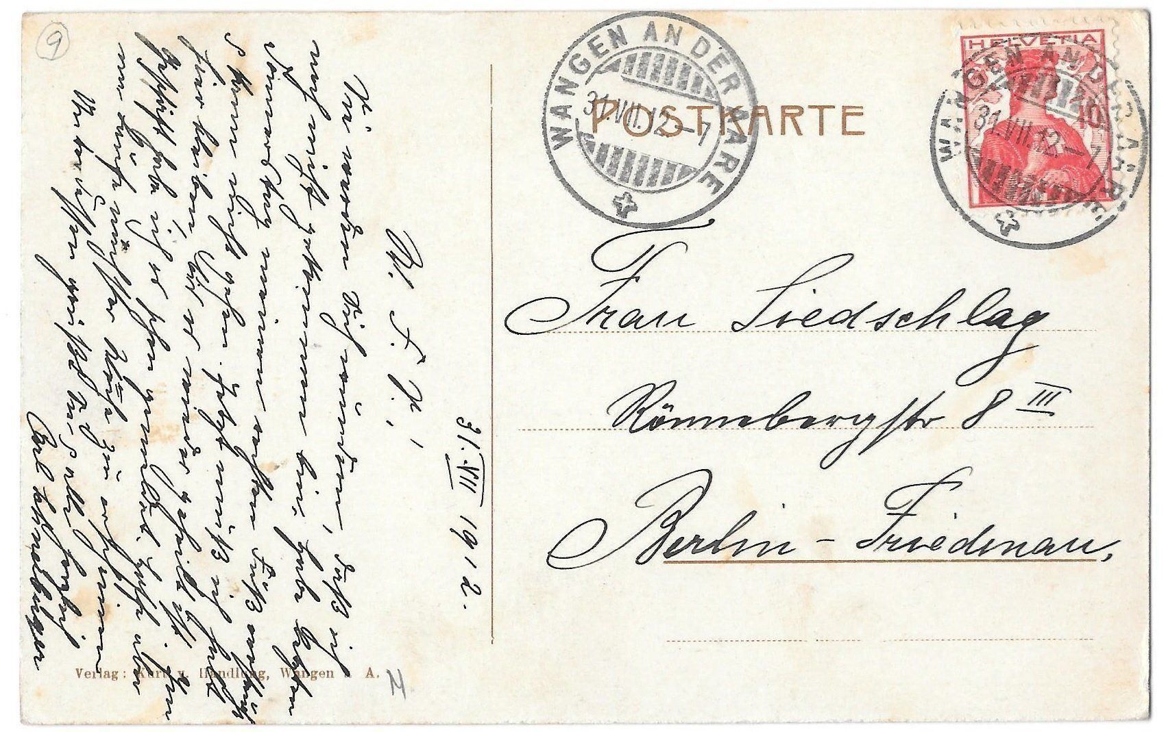 Cartoline postali: Wangen an der Aare Hotel Rössli – Usato da Olten venduto da clotaldi 1