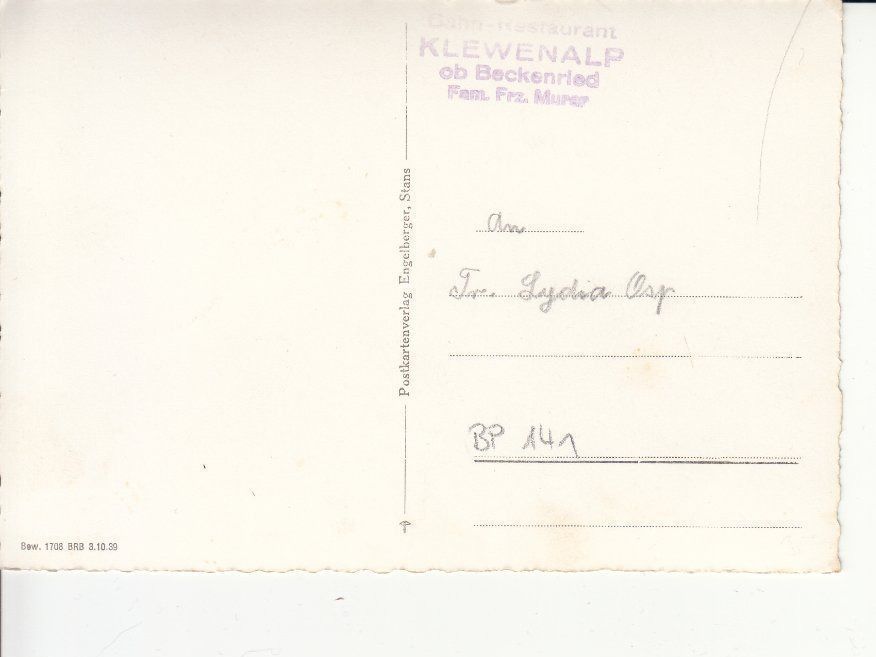 Cartoline postali: Klewenalp ca. 1950 – Usato da Bürglen TG venduto da StampGraf 1