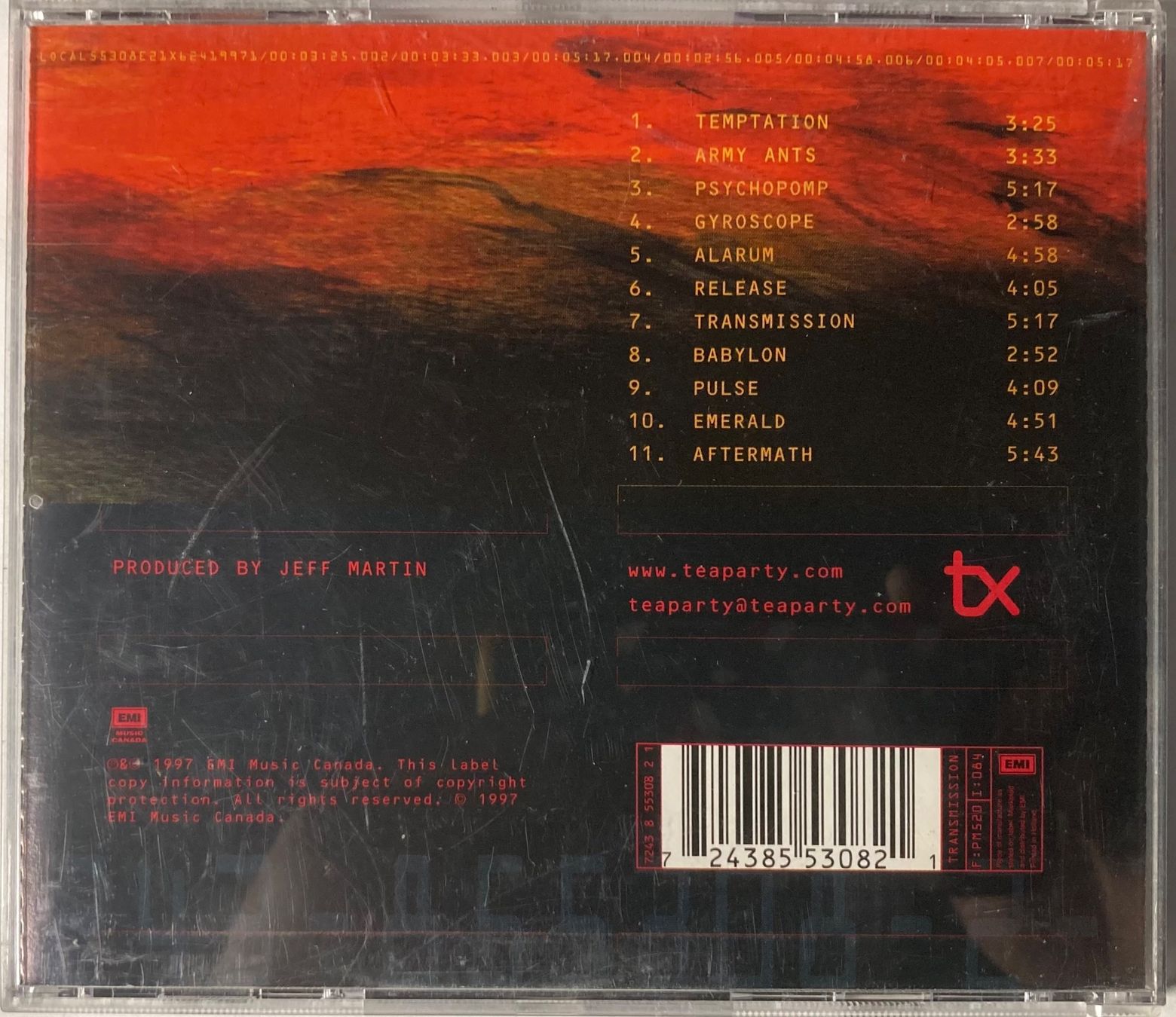 CD: THE TEA PARTY - TRANSMISSION – Usato da Poliez-Pittet venduto da Newtown-Records 1
