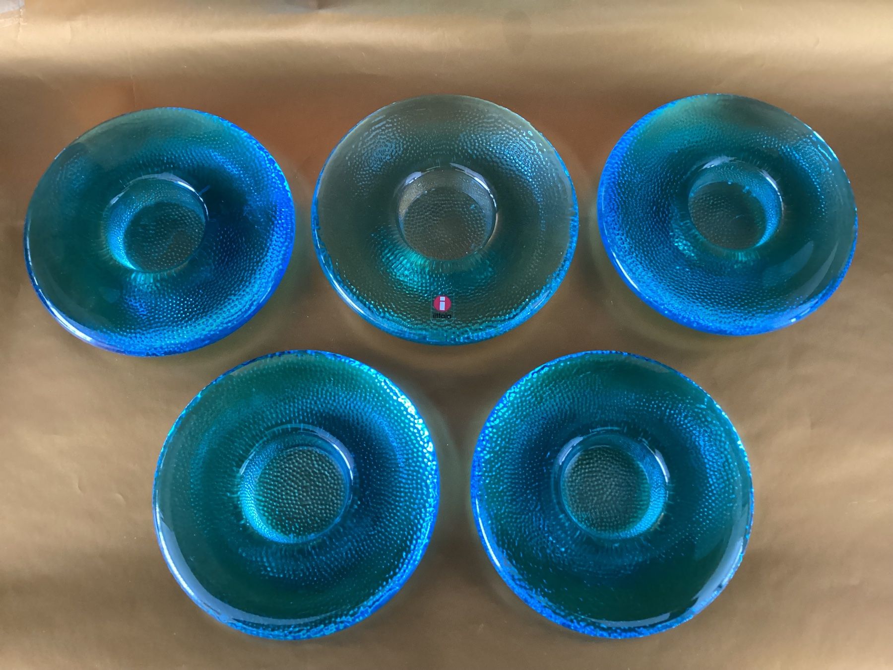 Iittala Portacandele: Iittala / 5 Windlichter blau / Diskus – Usato da Beinwil am See venduto da kae_gh7c 2