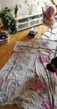 Bettwäsche Set mit Rosenmuster für Doppelbett, Vintage