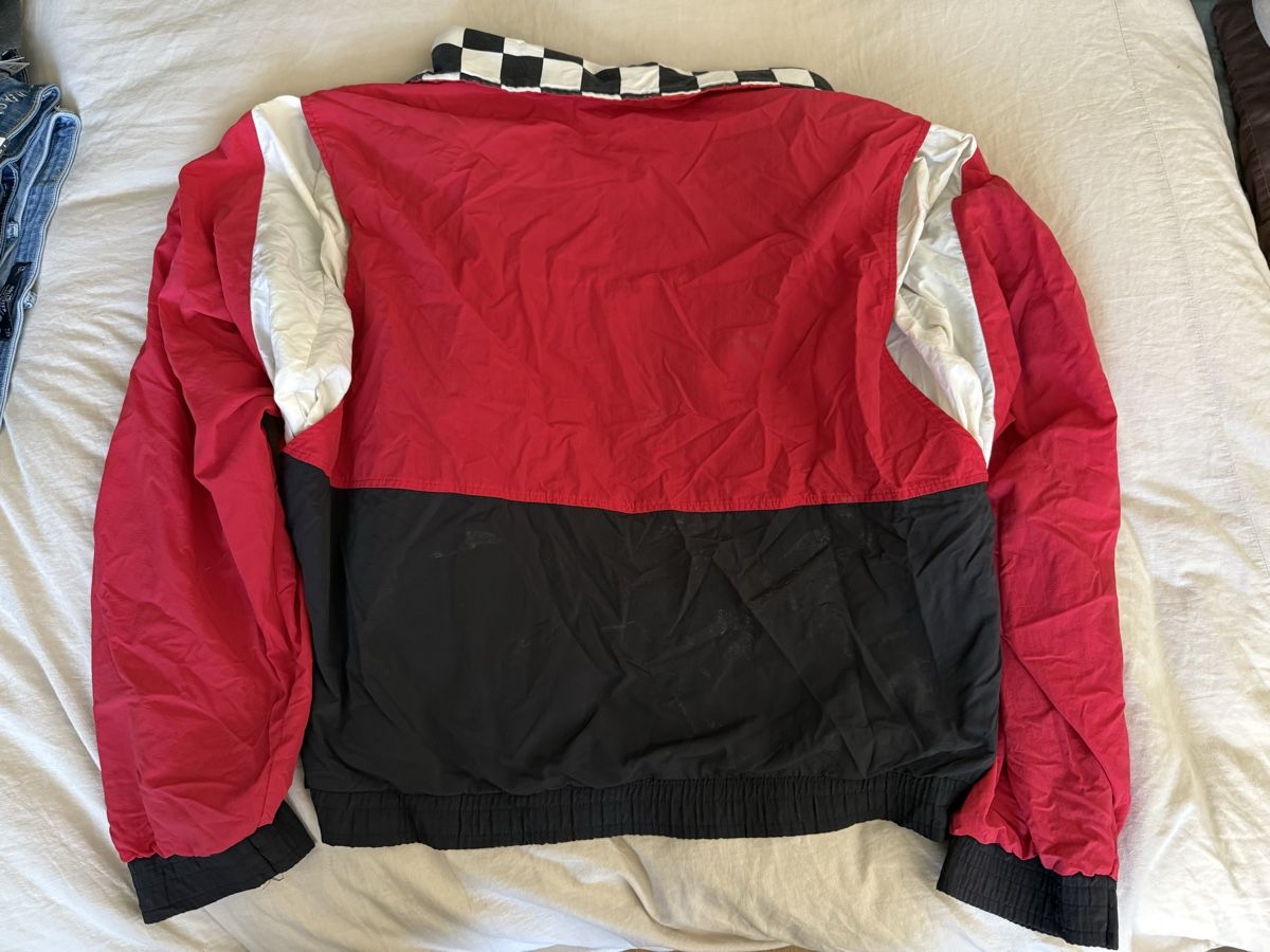 Giacche: Red Vintage Jacket racing checkerboard neck – Usato da Zürich venduto da car_v988 1