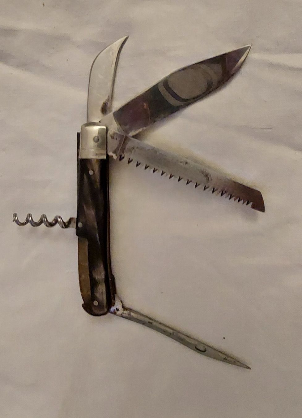 Taschenmesser: Wunder schönes  Horn-Griffschalen Sackmesser – Gebraucht aus St.Gallen von weweg
