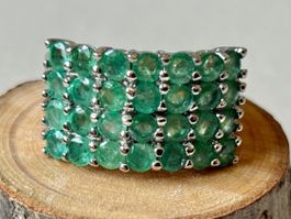 Ring Smaragd, Gr. 56, Silber 925
