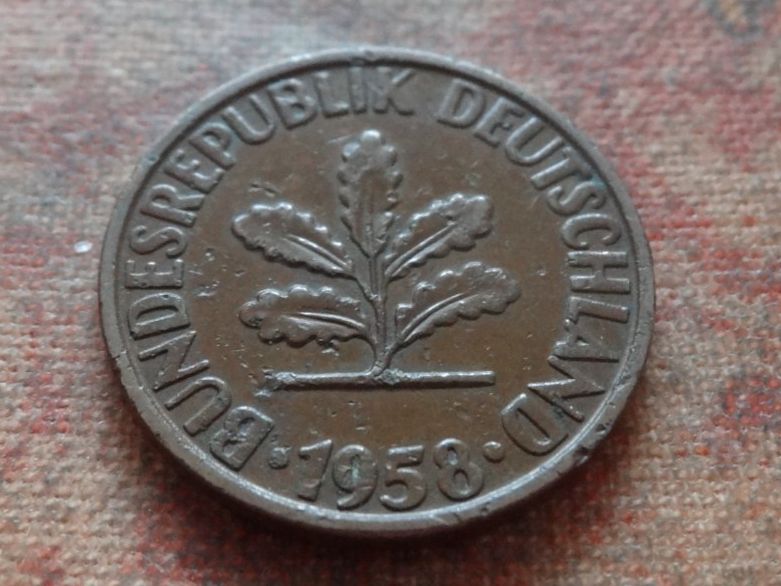 Alle Münzen: DEUTSCHLAND 2 Pfennig 1958 – Gebraucht aus Romanel-sur-Lausanne von Swift13