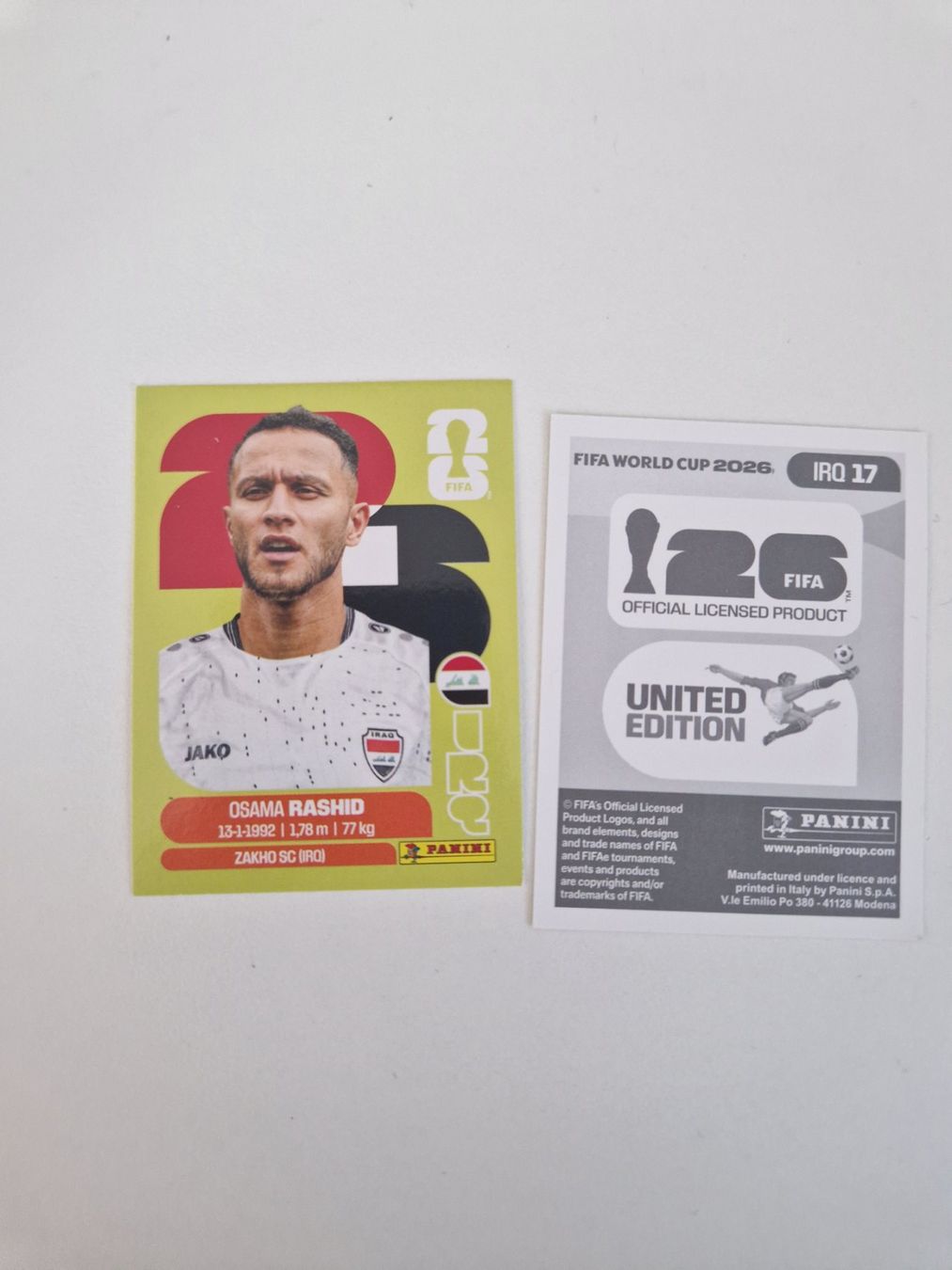 Panini Cartes à collectionner: Panini Sticker IRQ17 – Neuf (Voir description) à Stüsslingen par white_angel86