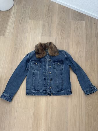 Michael Kors Jeansjacke abnehmbare Kunstfellkragen Gr. XS