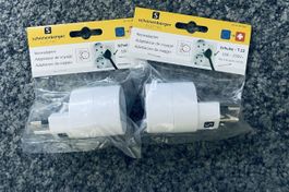2x Schonenberger Reiseadapter Schuko T.12 10A 250V neu