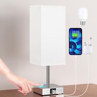 Nachttischlampe Touch Dimmbar mit USB A+Typ-C-Anschlüssen