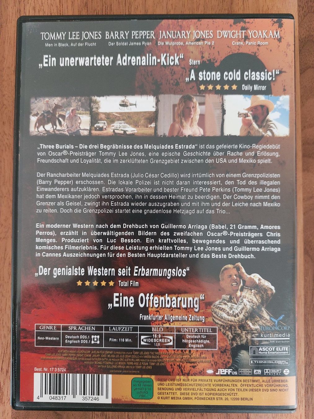 Tutti i DVDs: DVD - Three Burials von und mit Tommy Lee Jones – Usato da Rheinfelden venduto da FilmAuktion 1