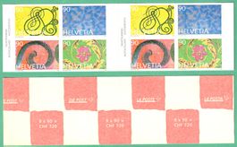 1996 Marken-Heftchen  selbstklebend   rot auf weiss  postfri