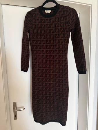 FENDI Kleid Strickmuster braun Grösse M guter Zustand