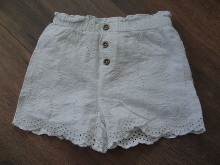 Shorts été blanc brodés taille 92, coton léger