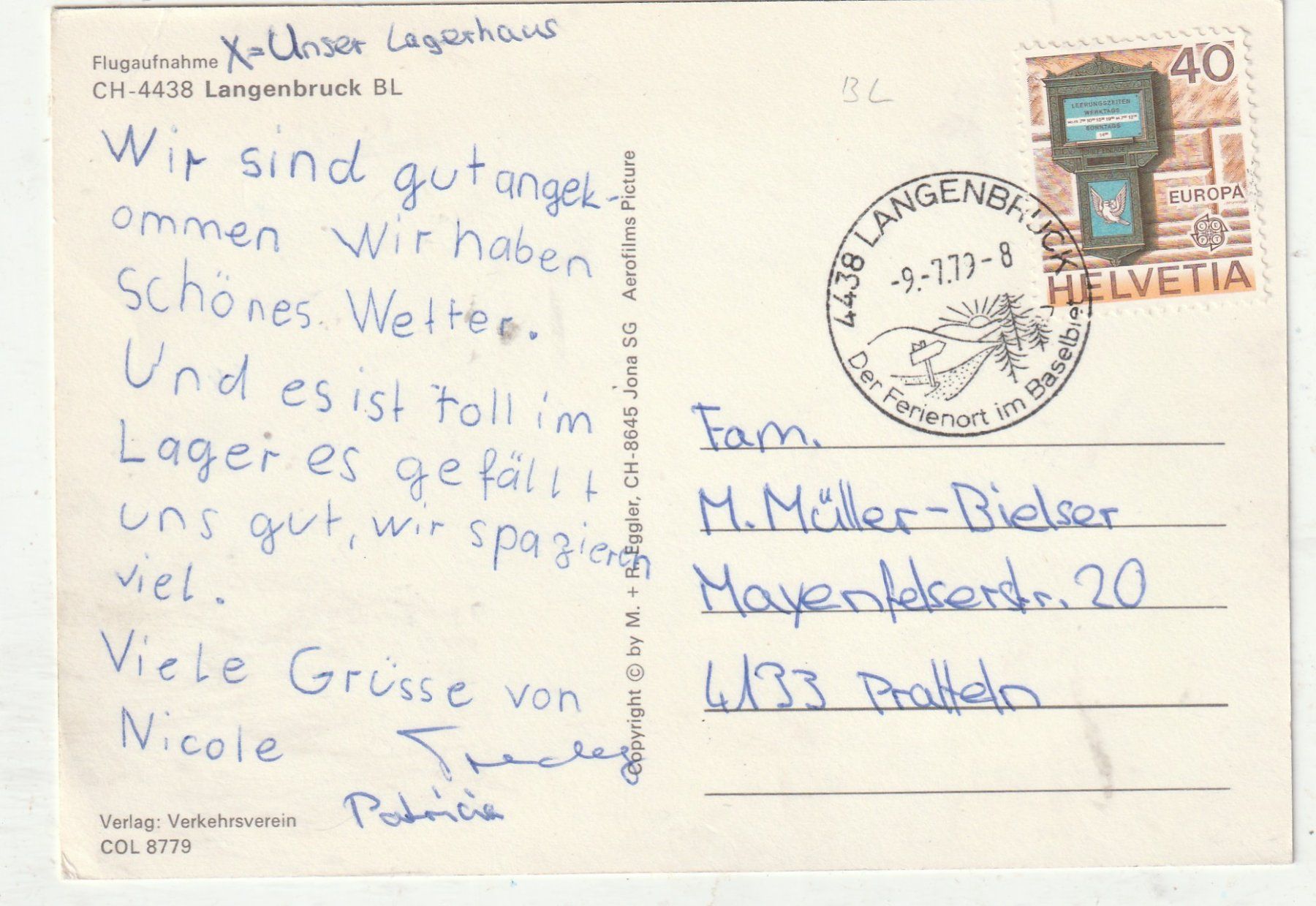 Cartoline postali: Langenbruck BL Gesamtansicht um 1979 – Usato da Lumbrein venduto da made02 1