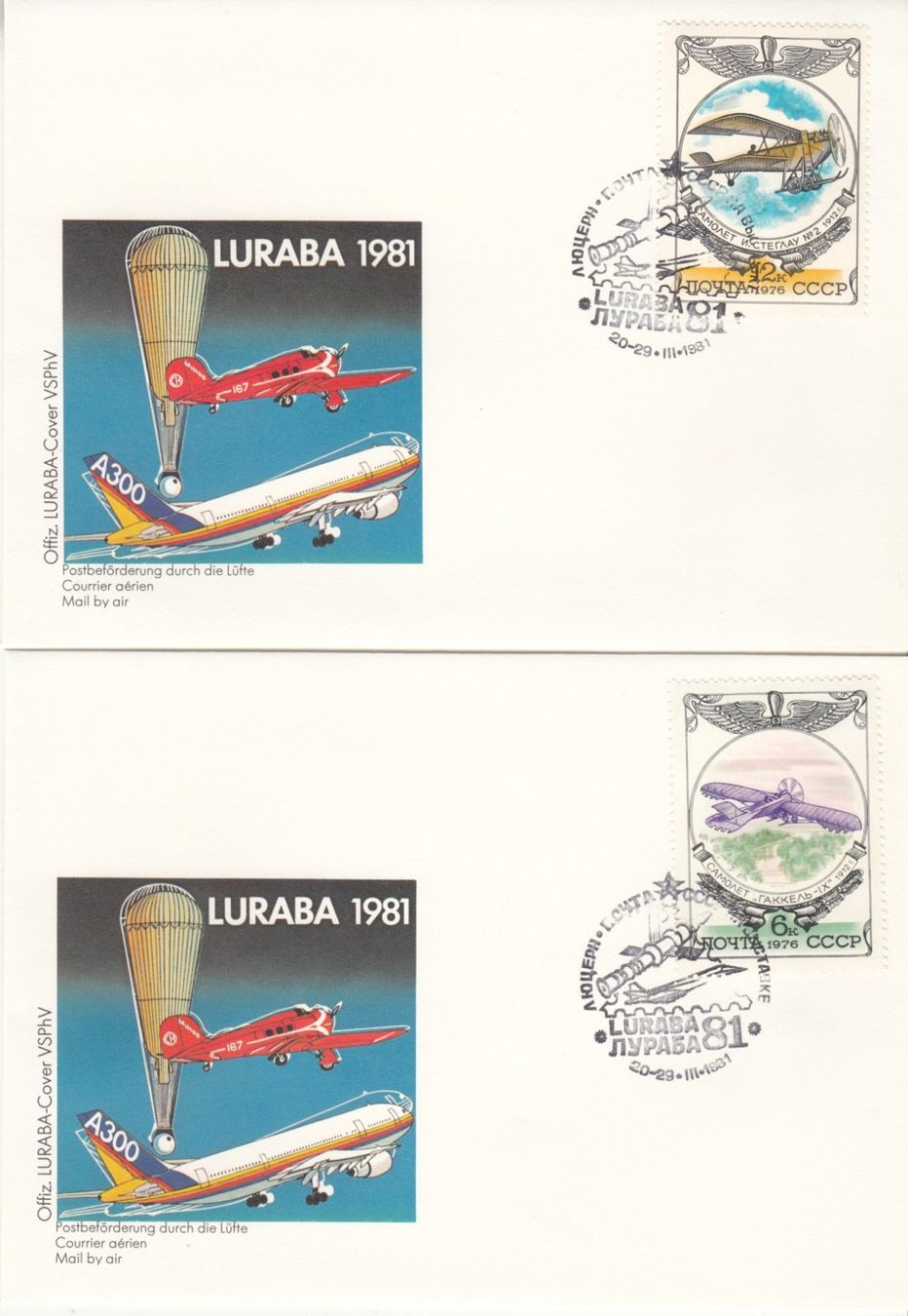 Tutti i francobolli: UDSSR Set Briefe Luraba Luzern 1981 – Usato da Bürglen TG venduto da StampGraf 2