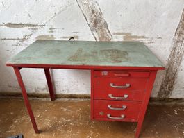 Schreibtisch loft Atelier werktisch vintage