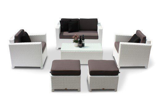Divani: Edles Loungeset - Polster grau & türkis – Nuovo e nell'imballaggio originale da Bern venduto da rattan-lounge 2