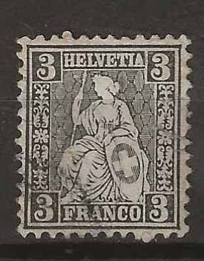 Tutti i francobolli: CH029 - Helvetia assise no 29 obl. – Usato da Trélex venduto da Phil_Albert