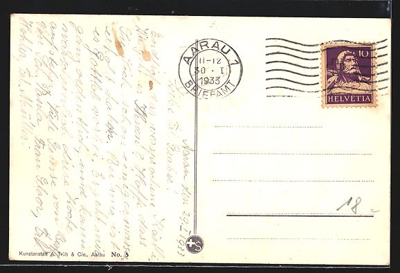 Cartoline postali: Aarau, Aargauische kantonale Krankenanst – Usato da Berlin venduto da bartko-reher 1
