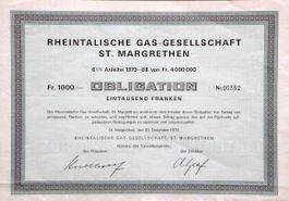 Rheintalische Gas-Gesellschaft St. Margrethen - 1973