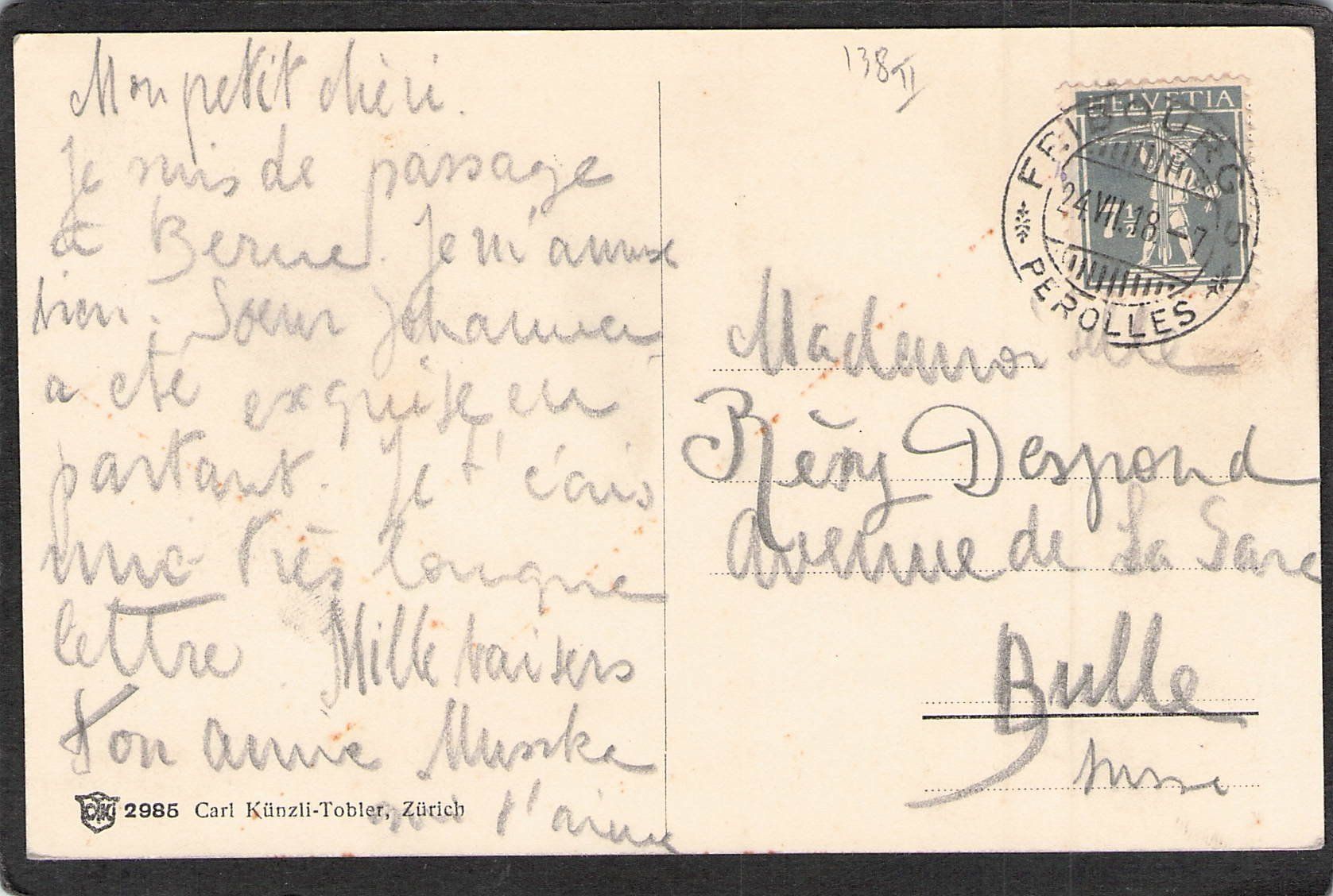 Cartoline postali: ^Bern - Bärengraben , gel. 1918 – Usato da Reichenburg venduto da Pipo-67 1