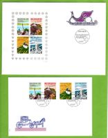 1987 FDC 200 J. Tourismus U1 Ortsersttag + Einzelw. + Block