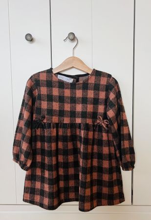 Zara 98 Kleid Braun, kariert neu