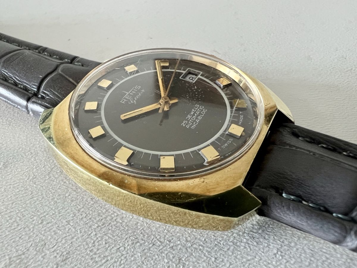 Orologi: RENIS Genève automatic gold-plated wristwatch – Usato da Le Mont-sur-Lausanne venduto da LycaGallery 1