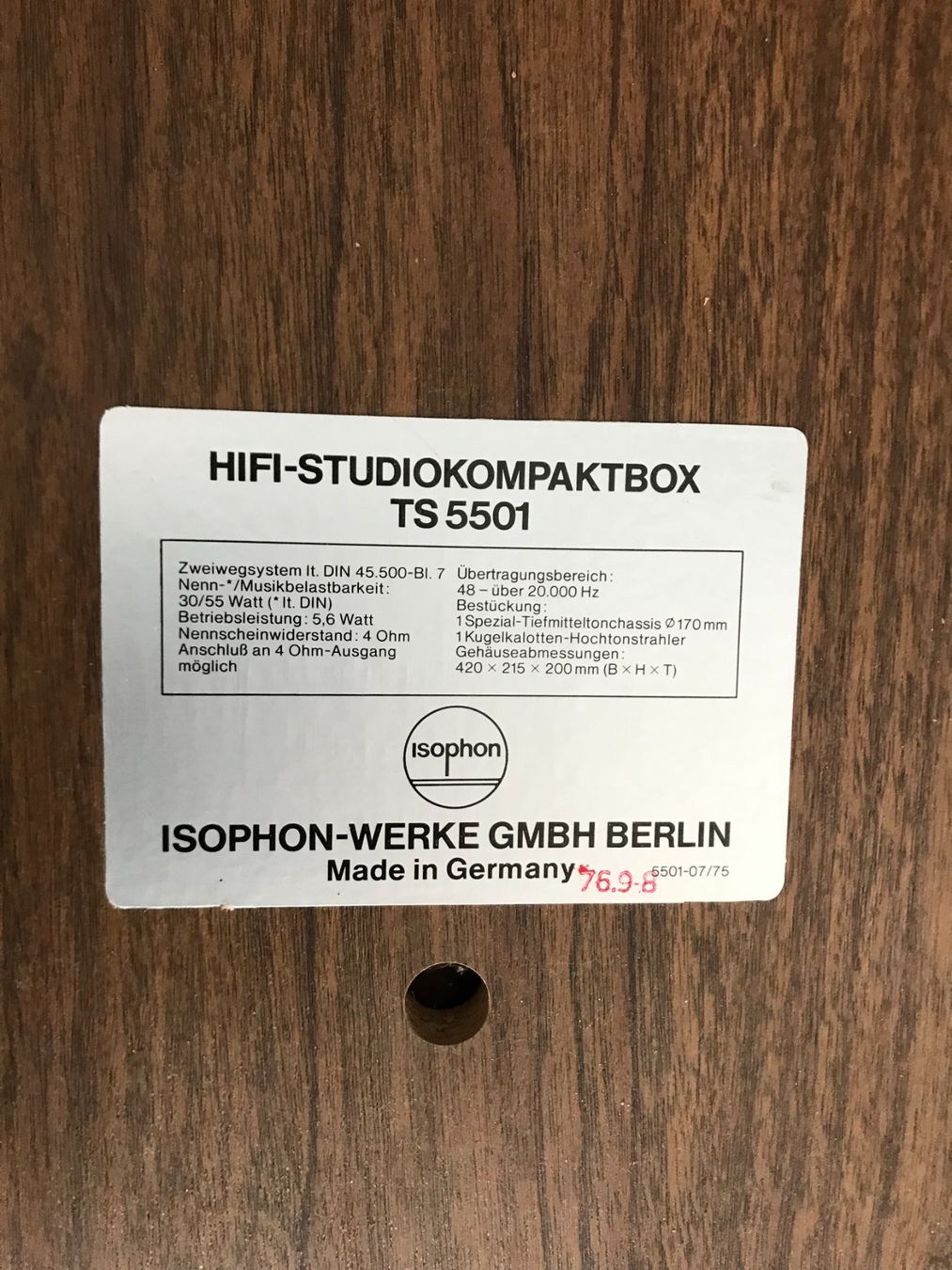 Casse acustiche: Isophon KompaktBox  T-5501 – Usato da Würenlingen venduto da Schneiderhifi 7
