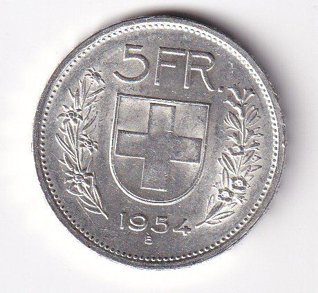 Alle Münzen: 5 Franken 1954 – Gebraucht aus Neuchâtel von karlpierrino
