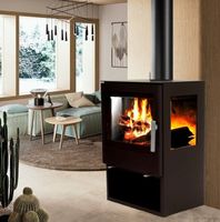 56315 - Designer Kaminofen 9,8kW mit Holzfach