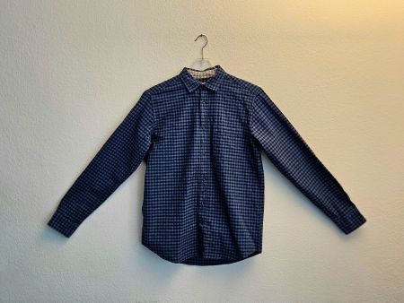 Herrenhemd blau-schwarz kariert (Grösse: S)