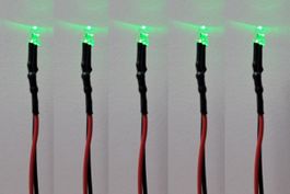 5 Grüne Kontrolllampen Signal Lampen 3 mm 12 Volt Spur N/H0/