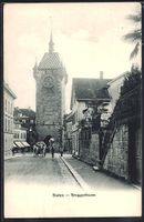 Baden, Bruggerthurm und Strasse, mit Mau